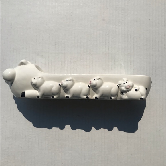 Ron Gordon Designs Ceramic Pig With Litter Cracker/Cookie Dish 10.5” - Picture 4 of 9